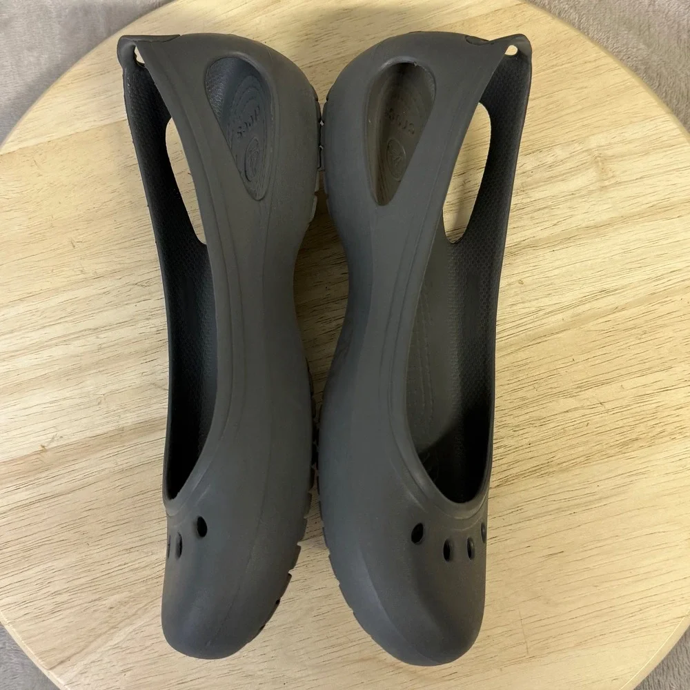 Crocs Kadee Flats Womens 9 Dark Gray Charcoal Ballet Slip On Comfort Shoes
